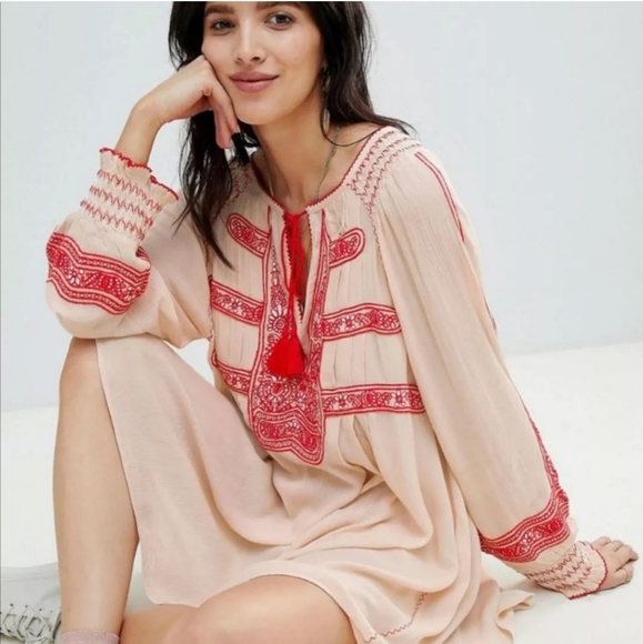 Free People Dresses & Skirts - Free People Wind Willow Boho Embroidered Dress